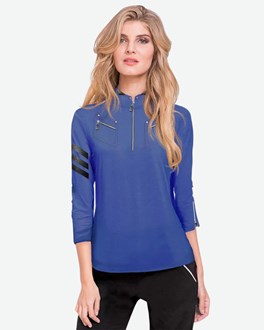 Jamie Sadock 3/4 Sleeve Polo - Zip